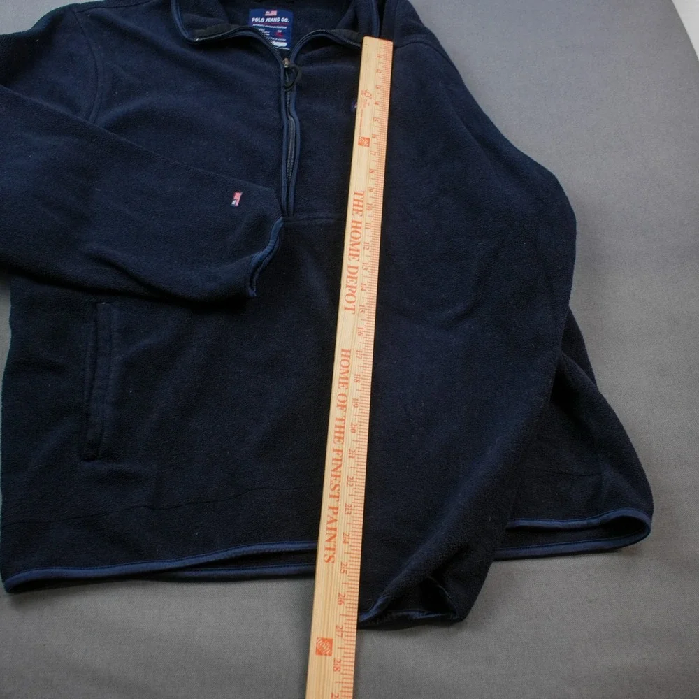 Vintage Polo Jeans Co. Fleece Quarter Zip Pullover Jacket Men's XL Blue Nautical